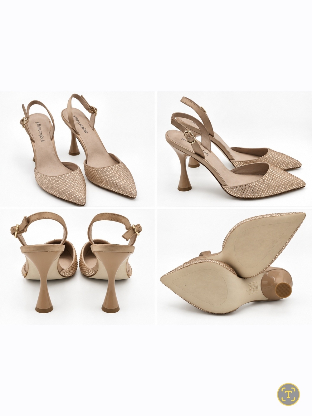 Jeffrey Campbell Nude Rhinestone Slingblacks 7